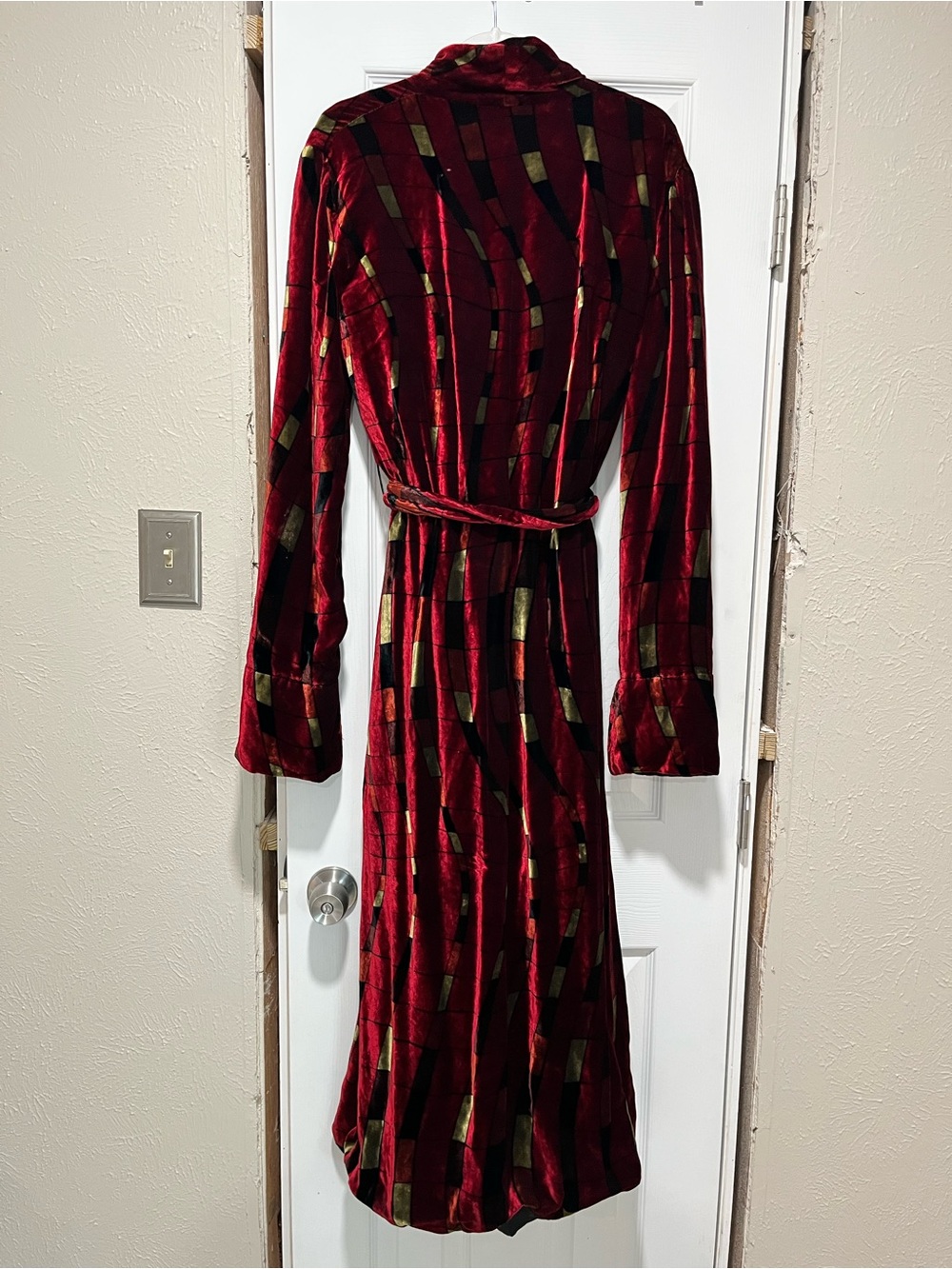 Georgina von Etzdorf Made in England Velvet Wrap Robe Vintage Size Medium